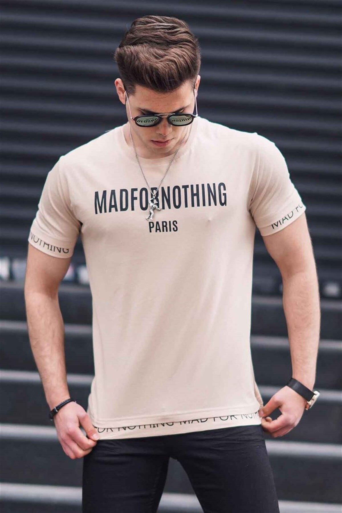 Madmext تی شرت مردانه شتر چاپ شده 4588