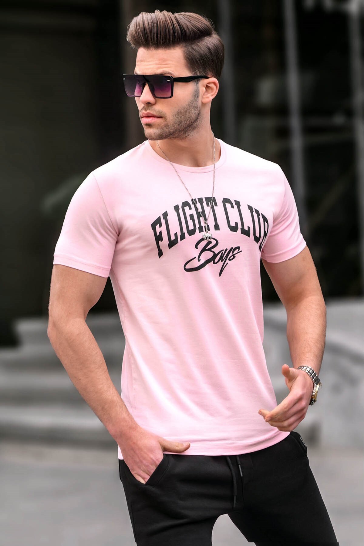 تی شرت آستین کوتاه مردانه طرح چاپ شده یقه گرد مدمکست Madmext (برند ترکیه)
