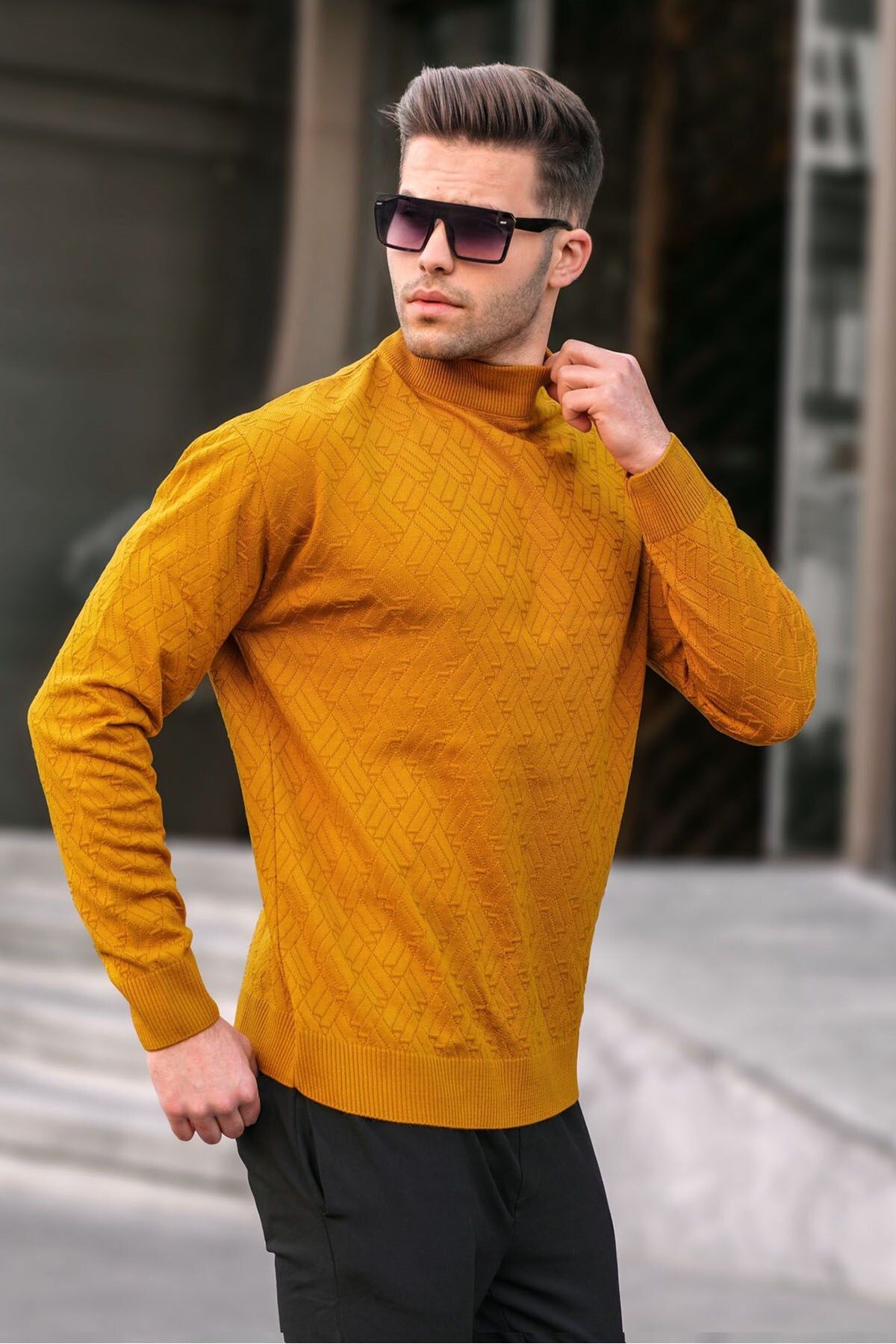 Madmext Sweater Dark blue Regular fit Trendyol