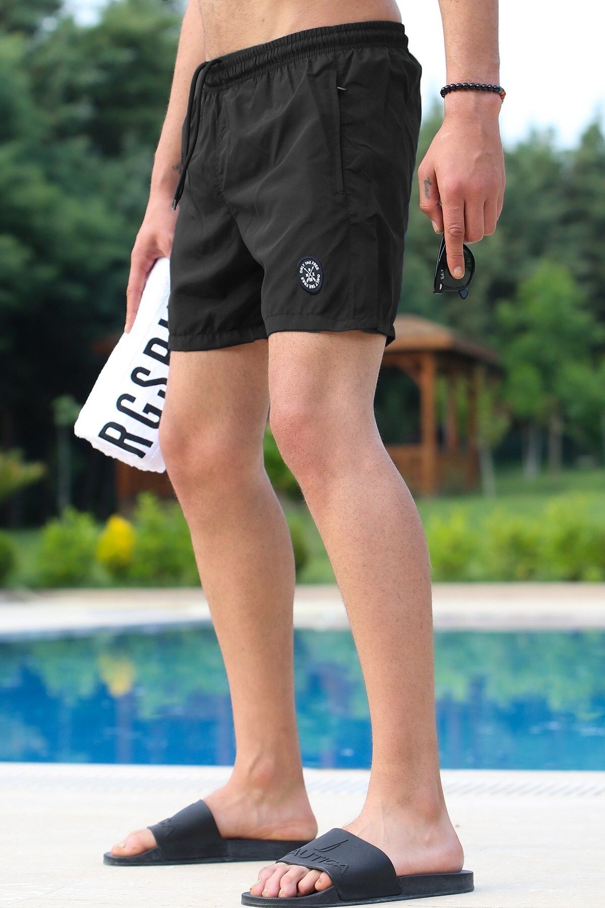 Mens plain black swim shorts new arrivals