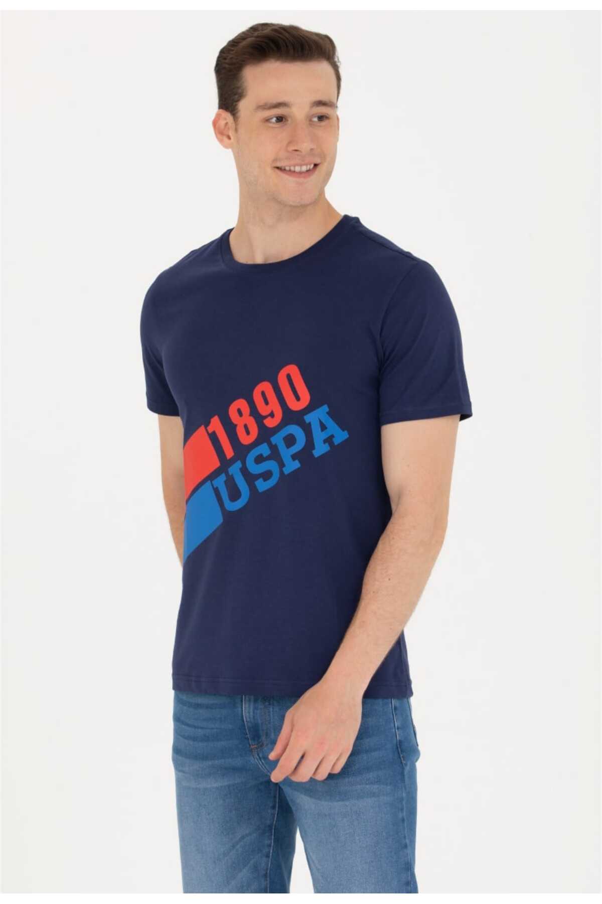 یو اس پولو تی‌شرت سرمه‌ای مردانه یو اس پولو اس ان