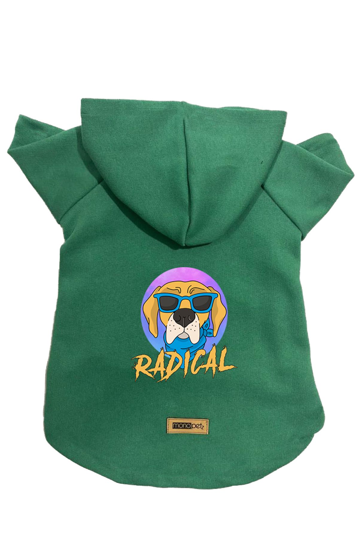 Monopetz ژاکت پشمی کلاهدار لباس و سگ گربه - Green Radical DJTRADICAL2022