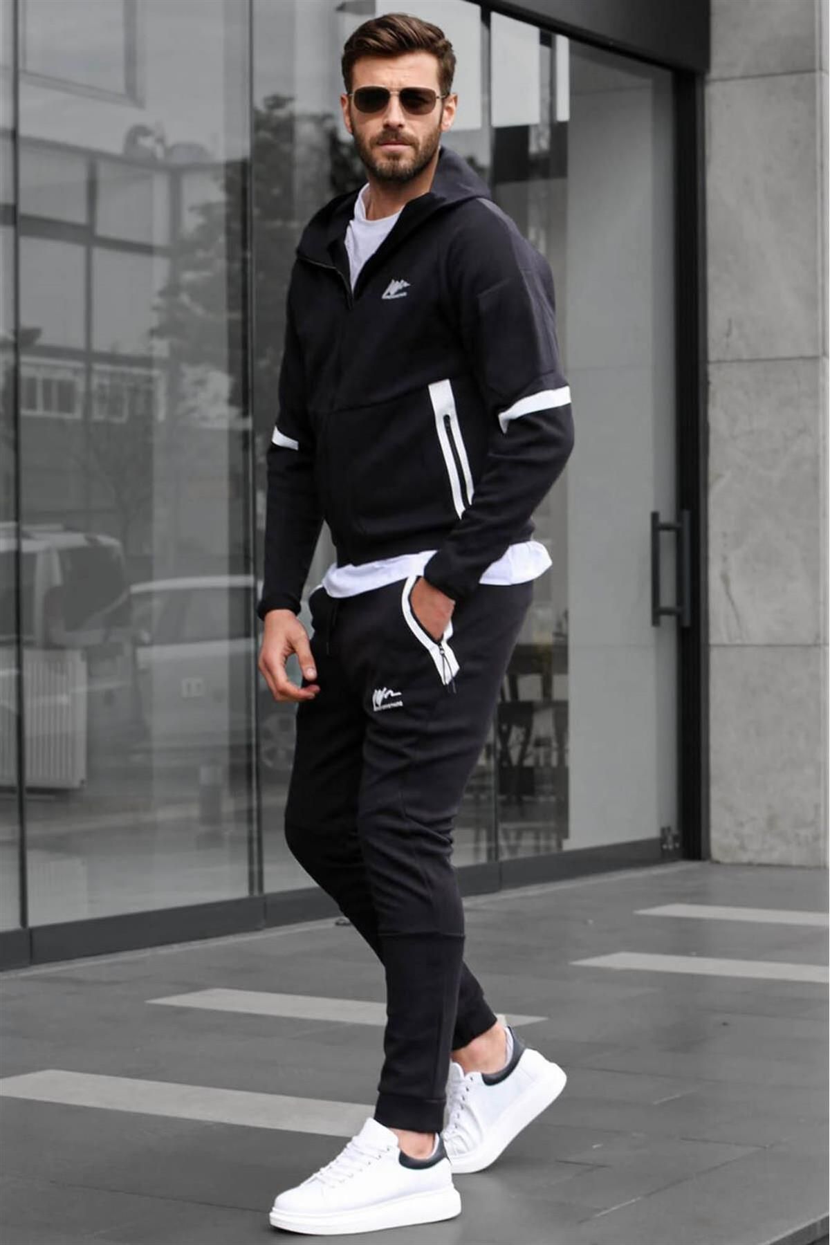 Black shop tracksuit men