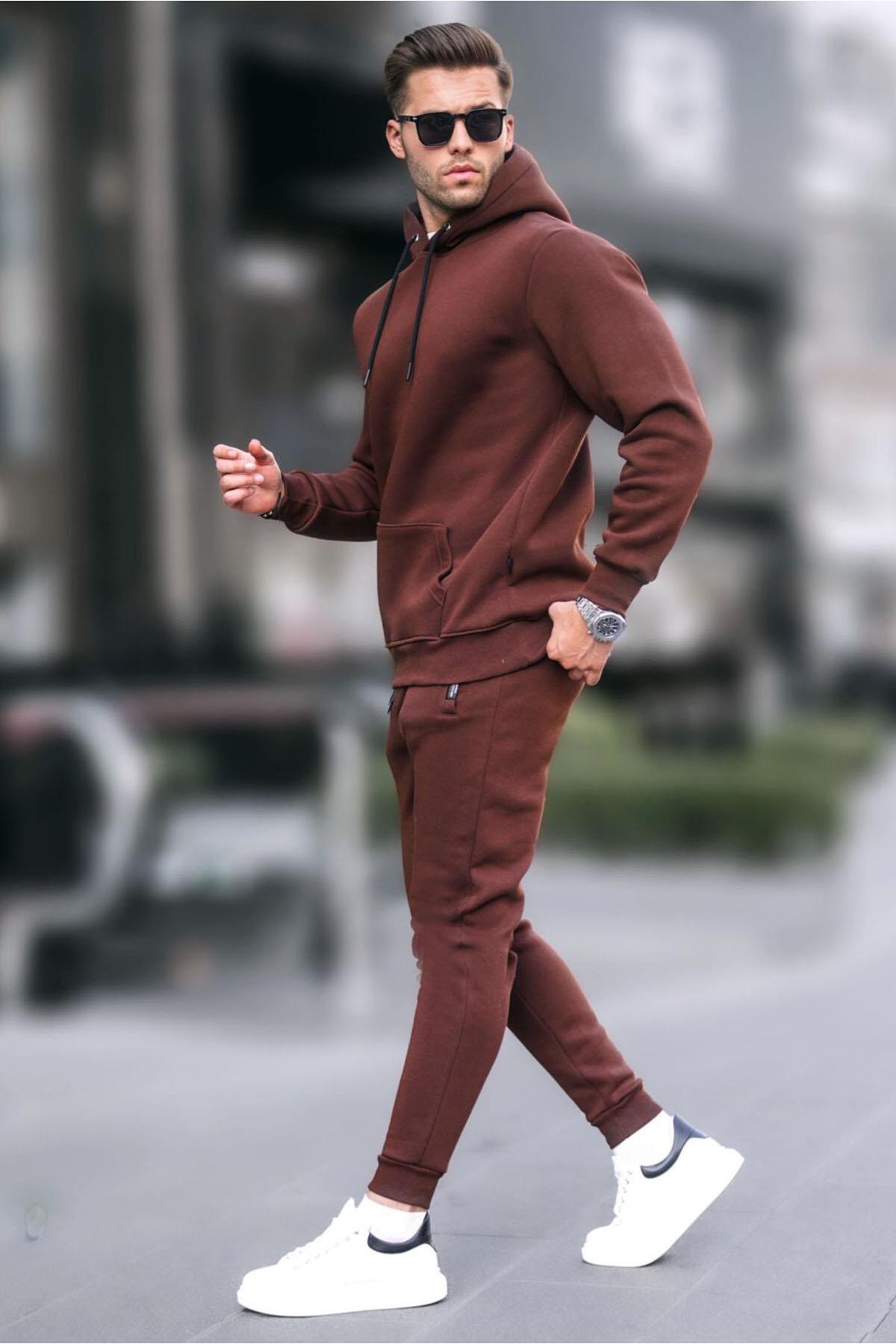 ست لباس ورزشی پایه کلاهدار بژ روشن