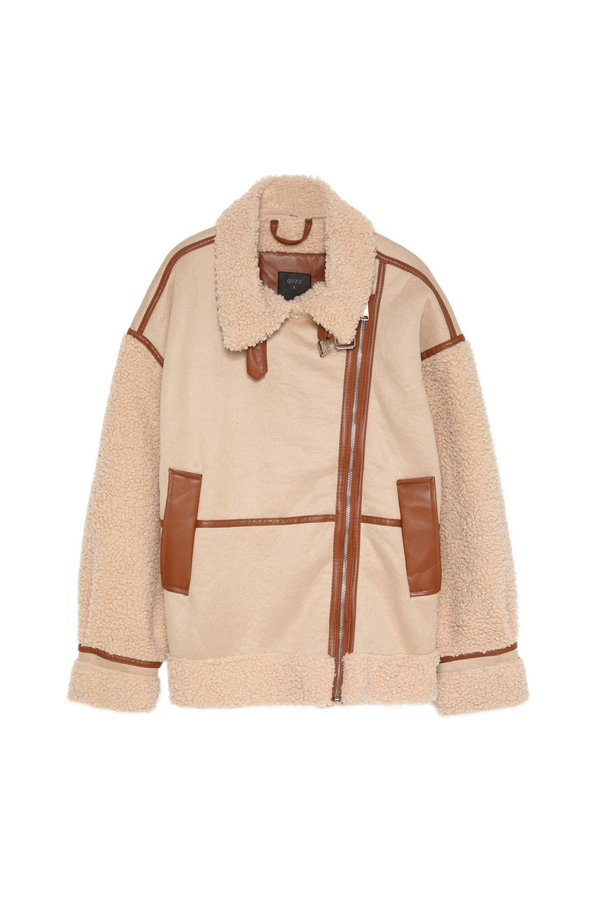 Beige outlet short jacket