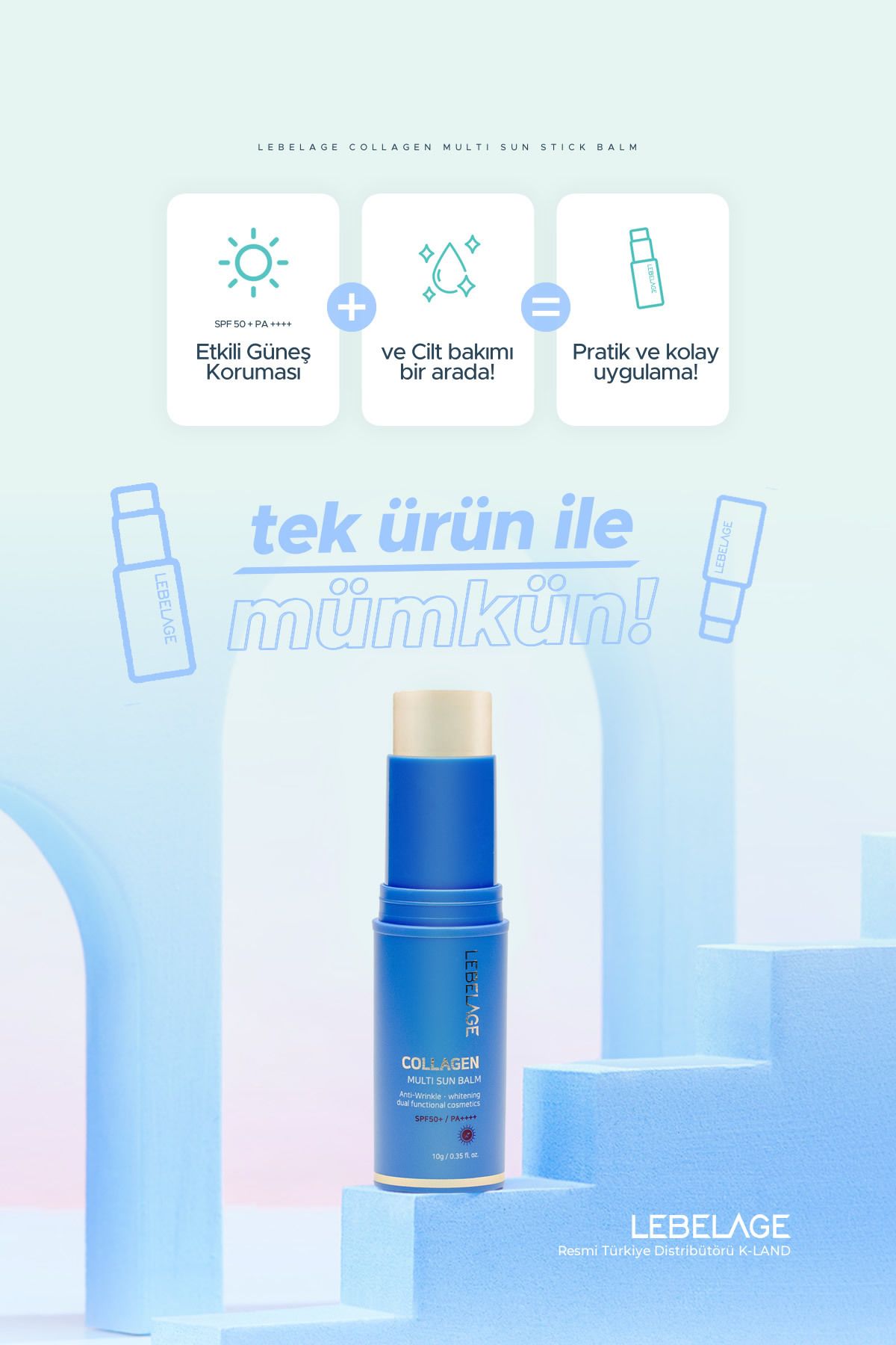 LEBELAGE-Collagen Sunscreen Sun Balm - Anti-Wrinkle Stick for Dry Skin, SPF 50/PA 3