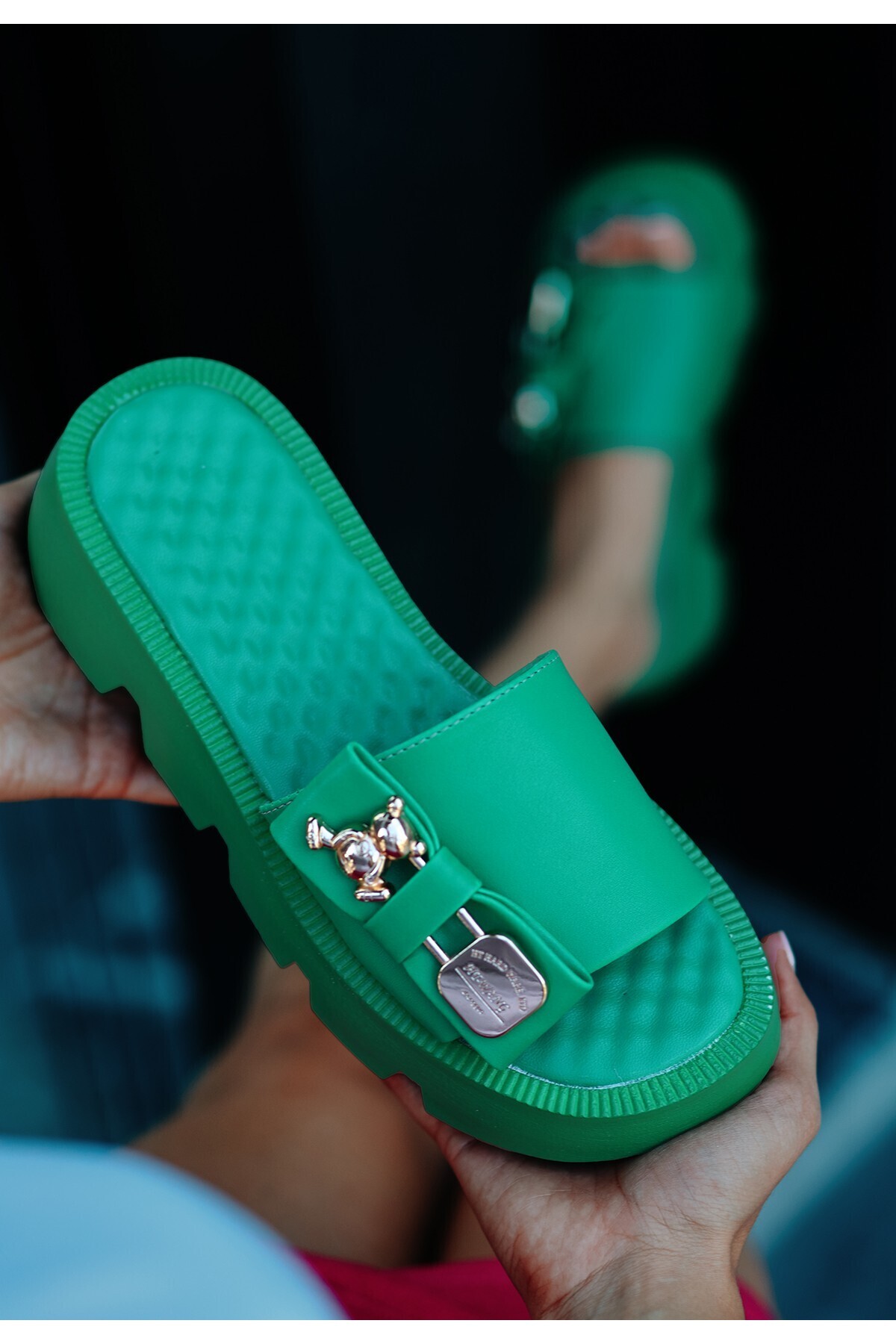 Yeşil Cilt Kadın Terlik 53221