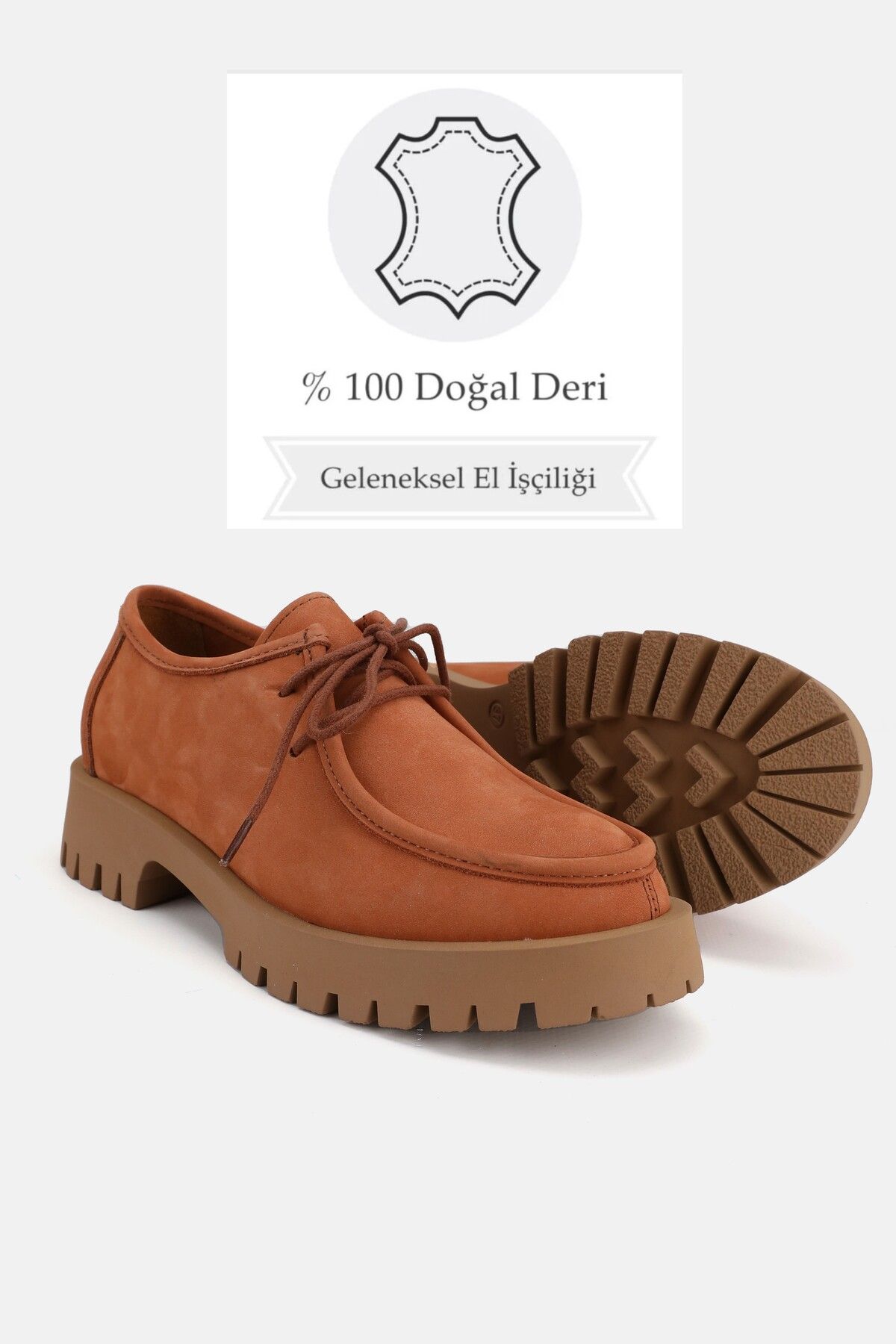 کفش های آکسفورد چند رنگ زنانه توری چرمی طبیعی Taban Nubuck واقعی TUNAELLİ
