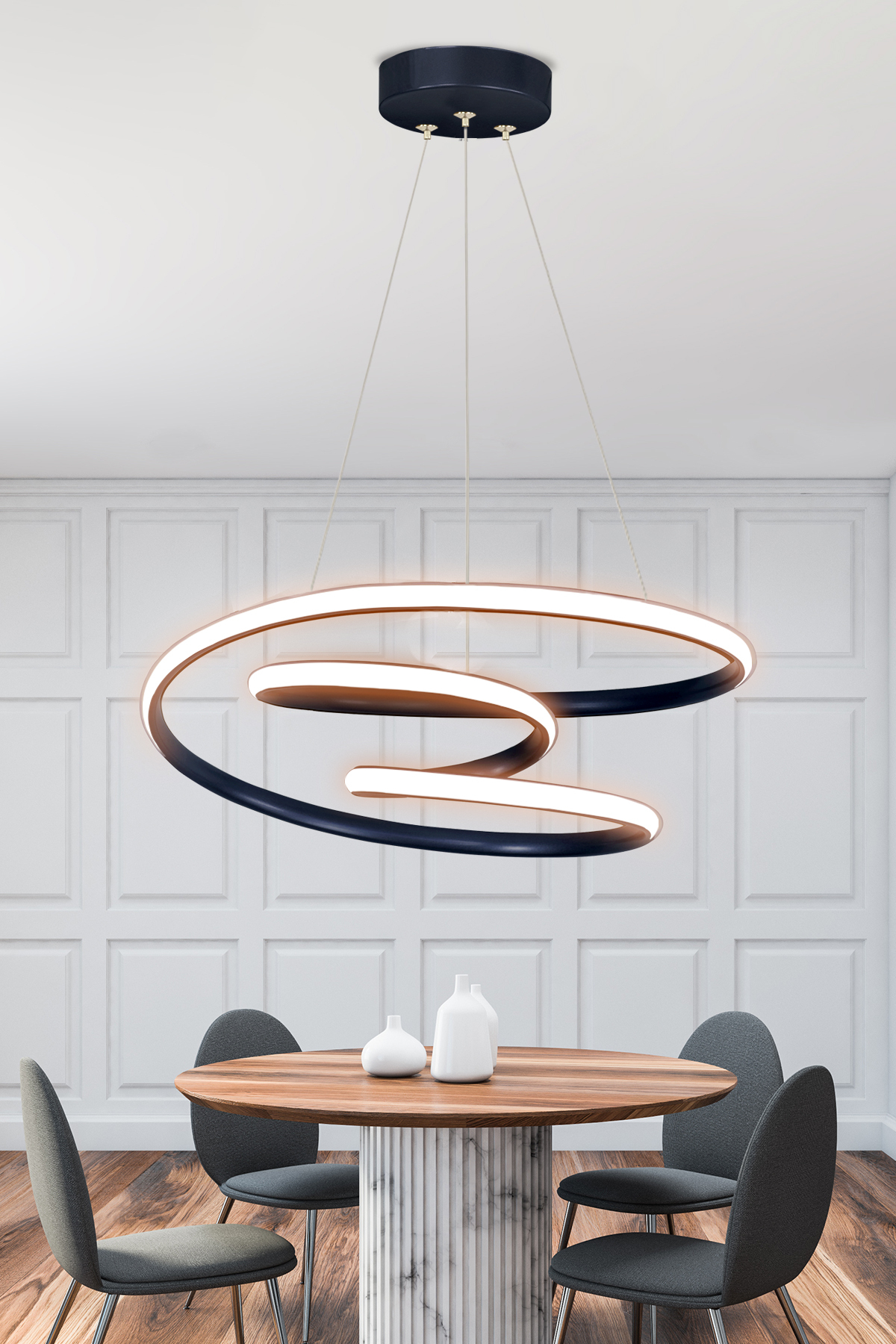 Modern Pendant Galaxy Black Case Daylight Led Chandelier