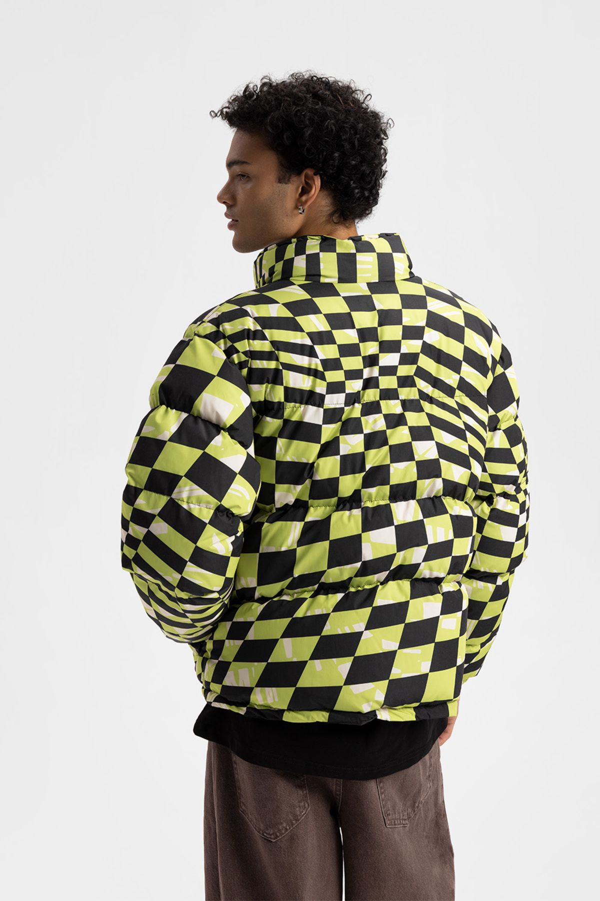 GIESTO Winter Jacket Green Oversize Trendyol