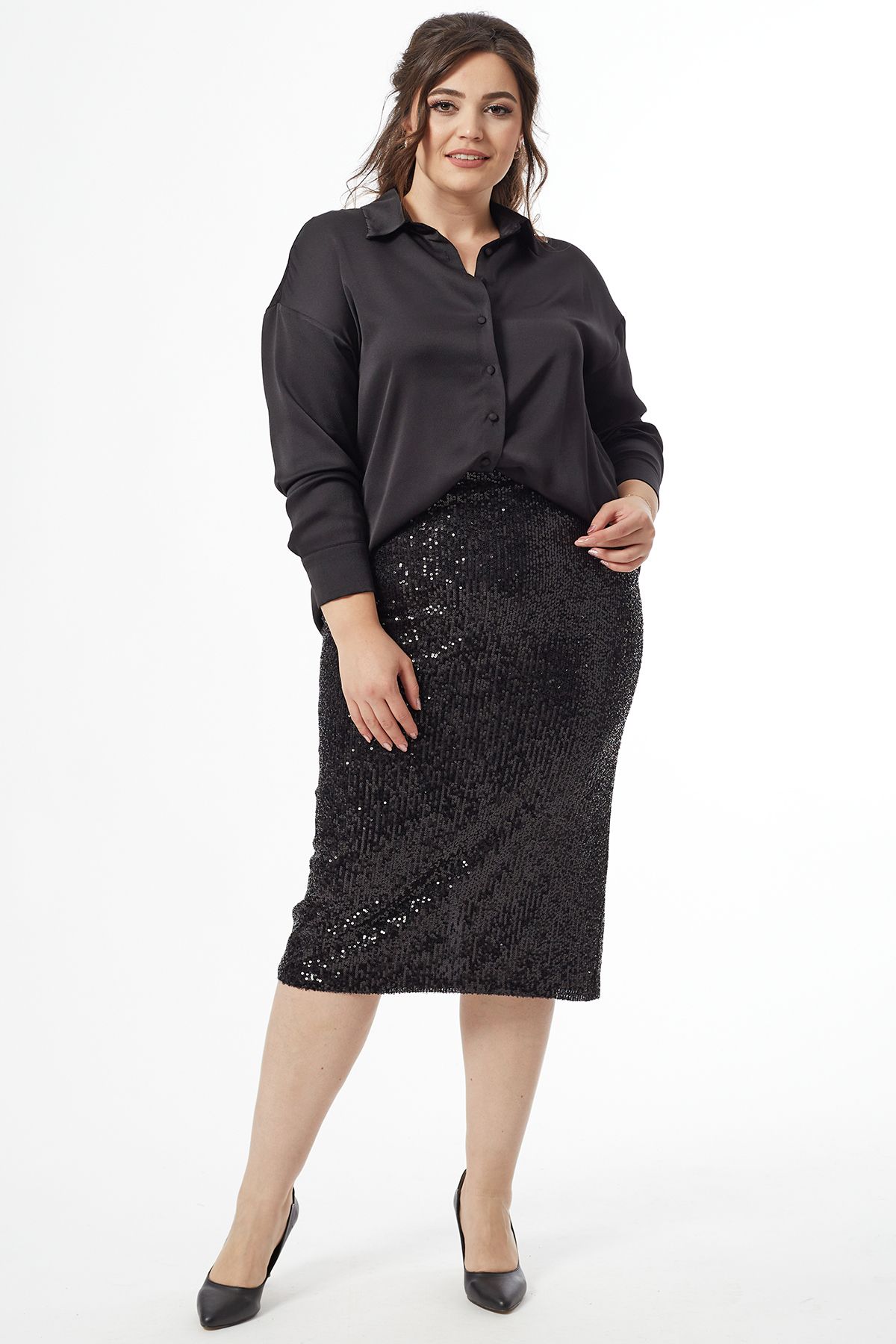 Black midi best sale skirt size 16