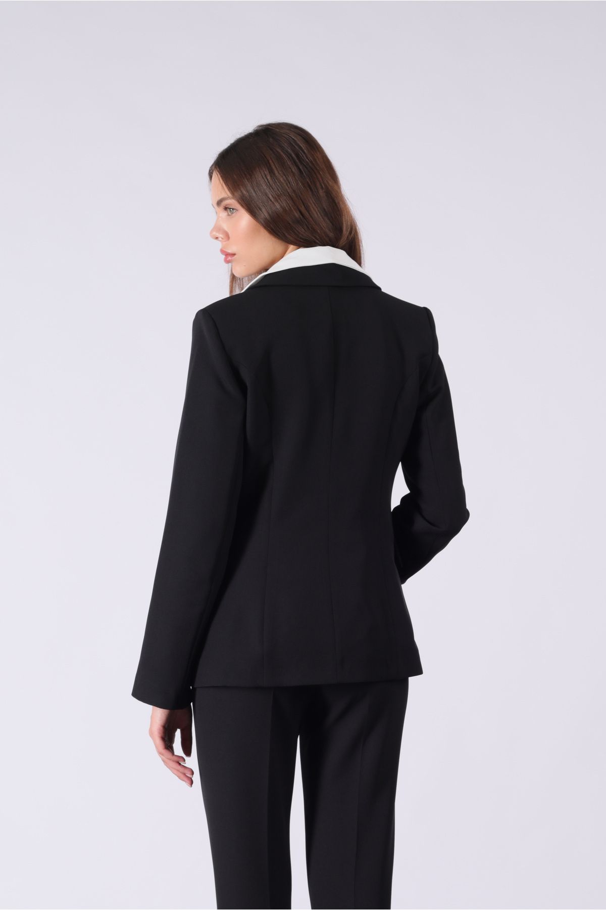 Yake-Single Button Basic Black Blazer Jacket 4