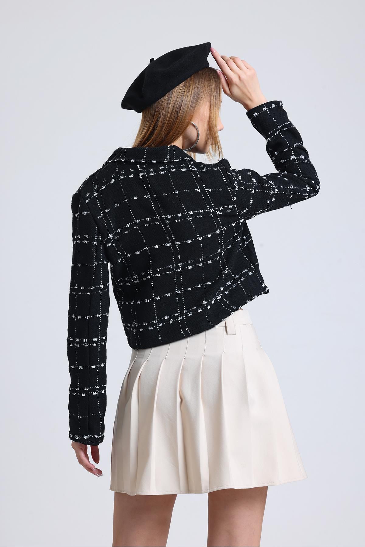 SD LUXURY Plaid Short Women s Jacket