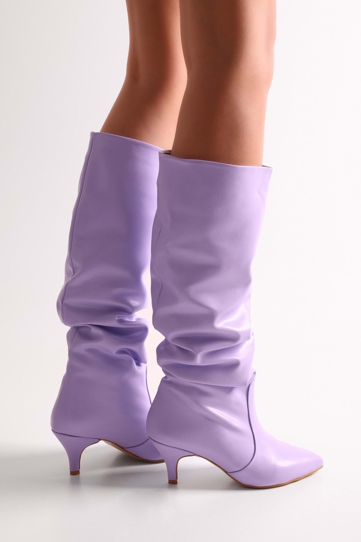 Lilac knee shop high boots