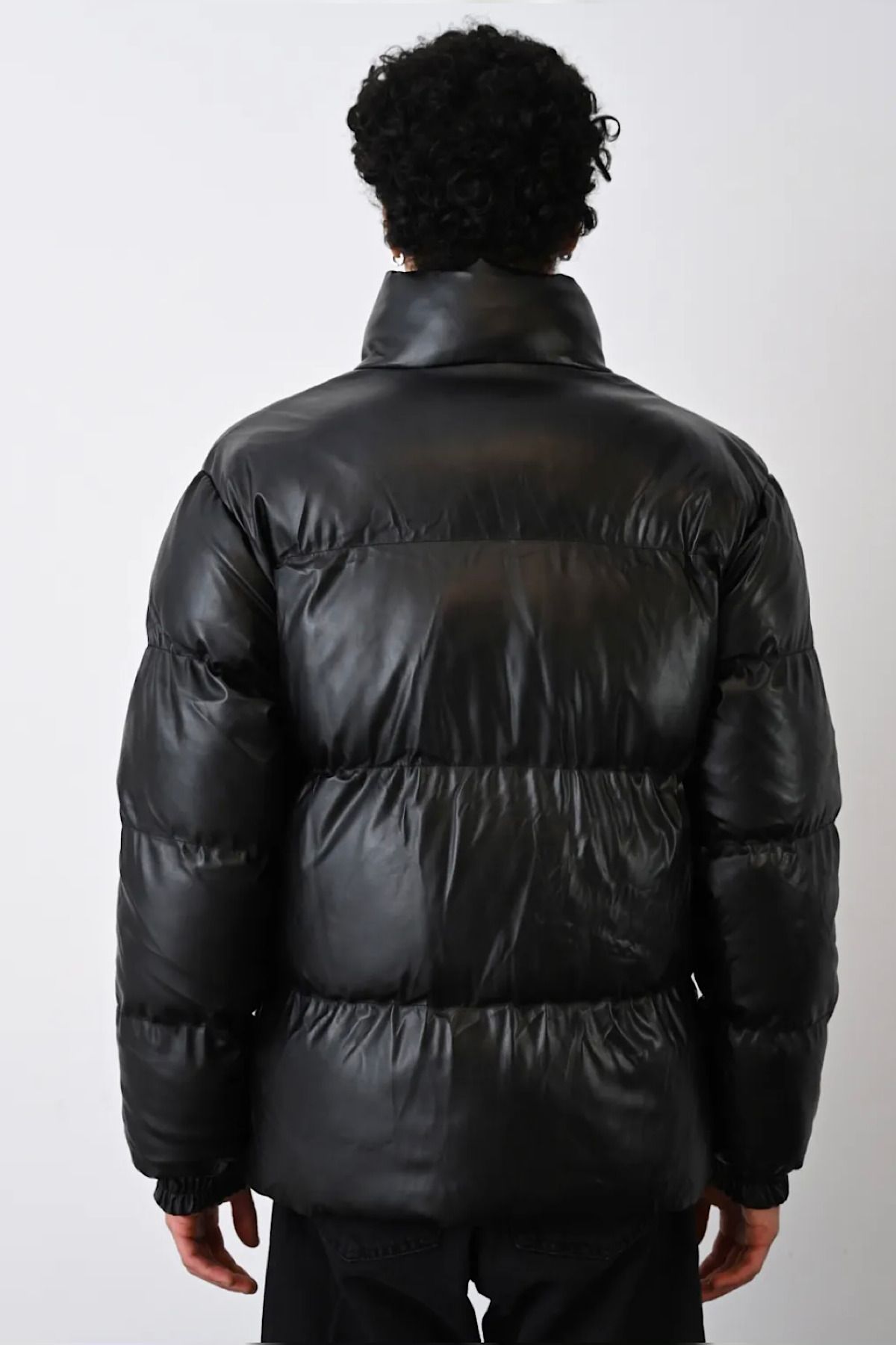 North face nuptse top leather