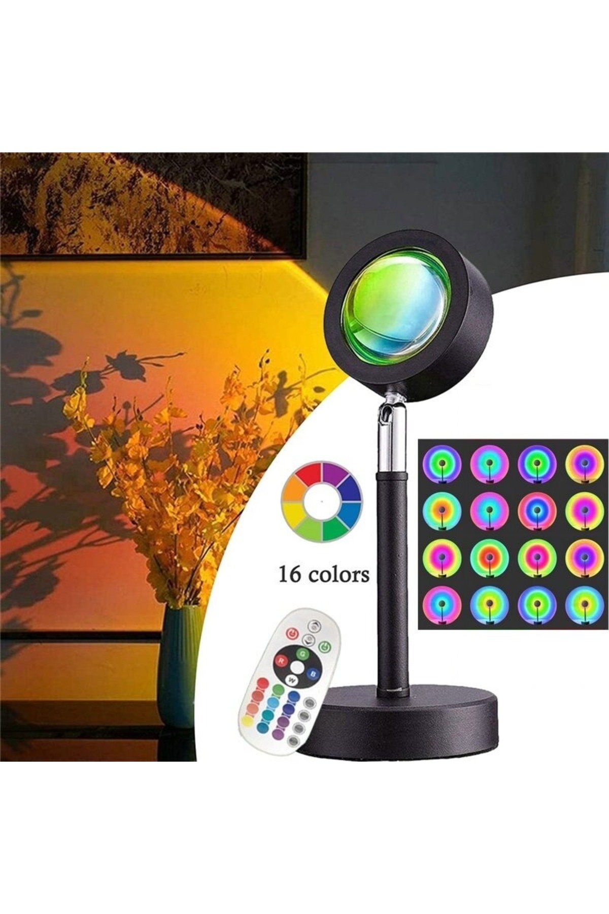 Operated Sunset Projector Lamp Decorative Light Table Lamp Photography Usb Led Light 16 Colors