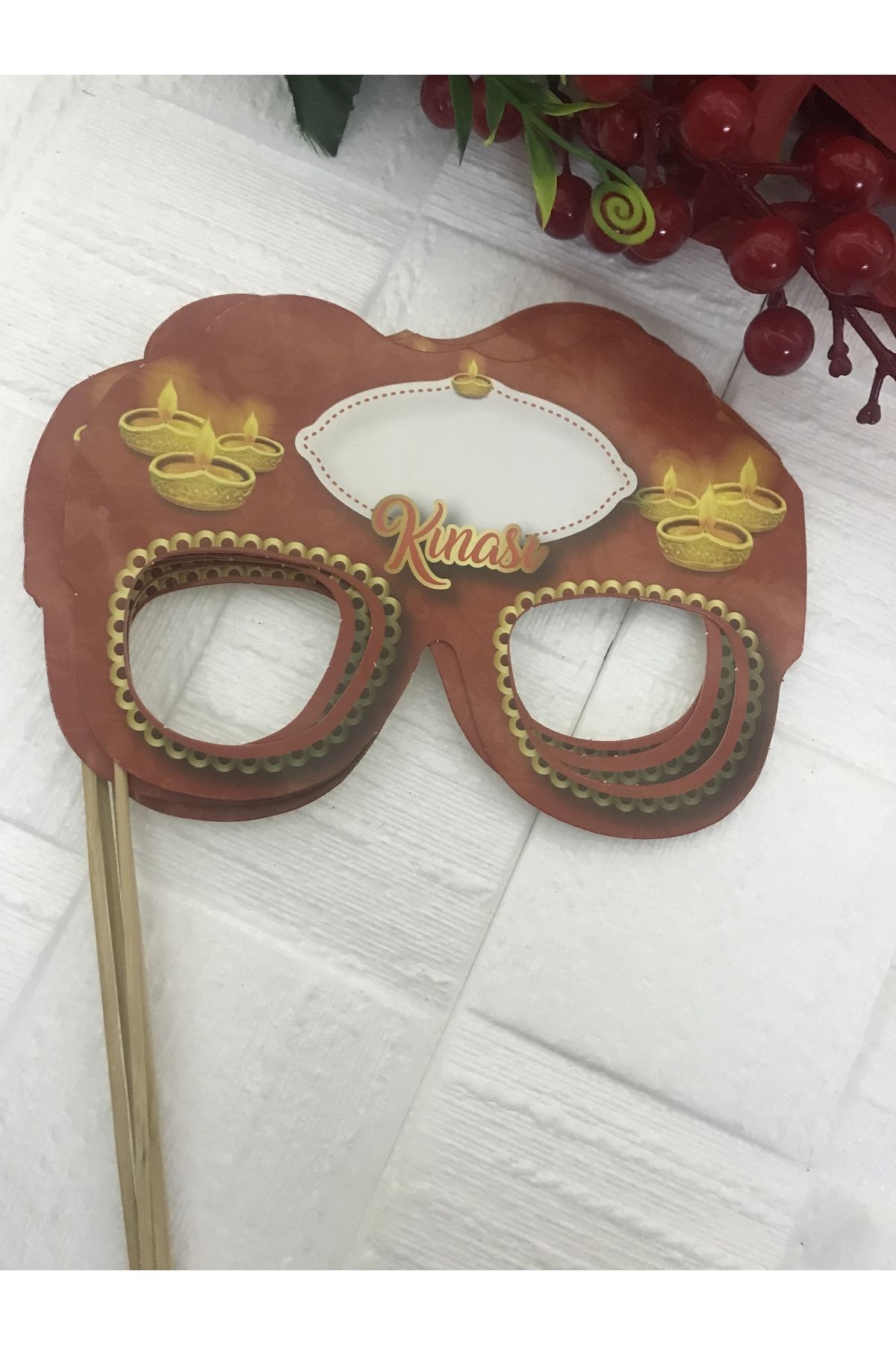 Deniz Party Store Kınası... ( isim yazılabilen ) Temalı Gözlük şeklinde Konuşma Balonu 5 adet