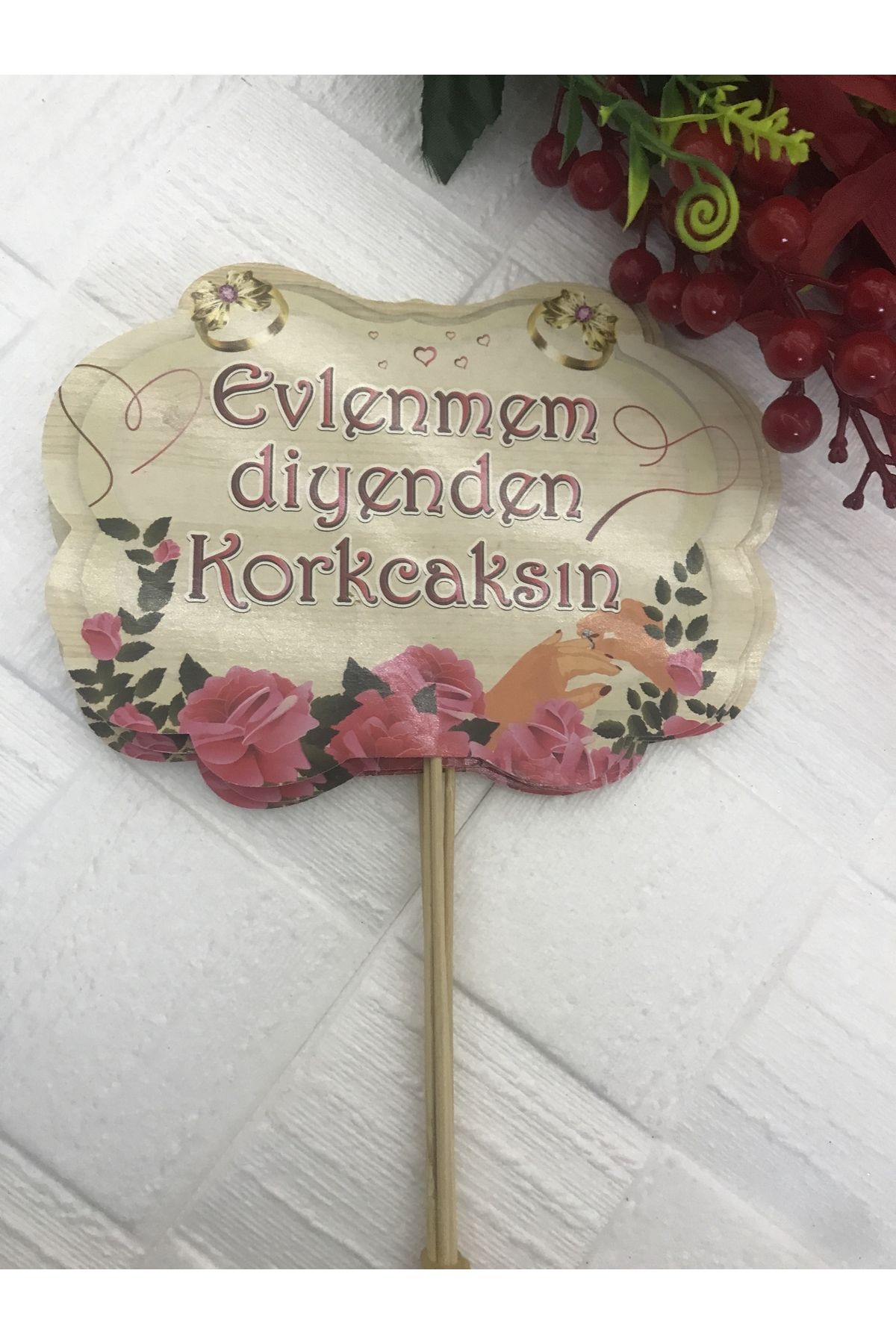 Deniz Party Store Evlenmem Diyenden Korkacaksın ... Temalı Konuşma Balonu 5 adet
