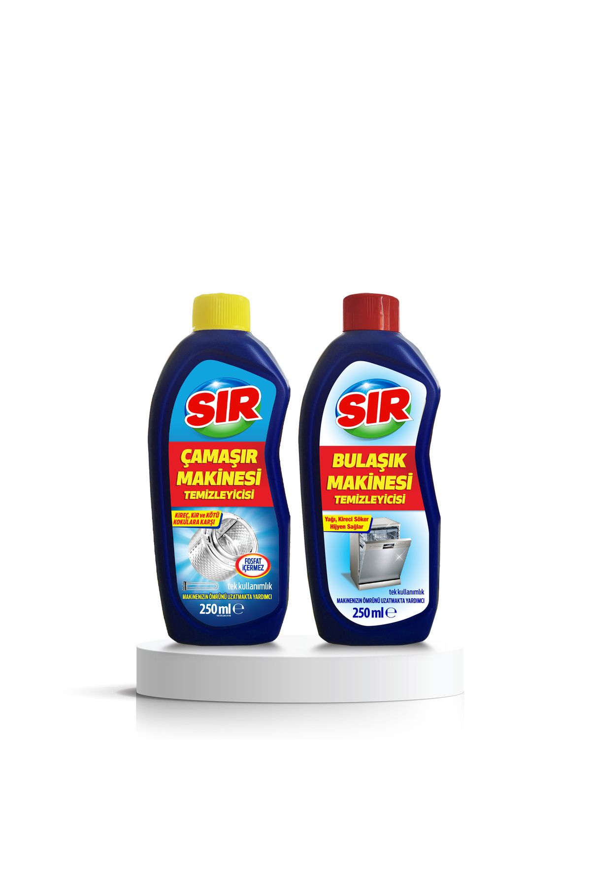 Sır Çamaşır Makinesi Temizleyici 250 ml + Bulaşık Makinesi Temizleyici 250 ml