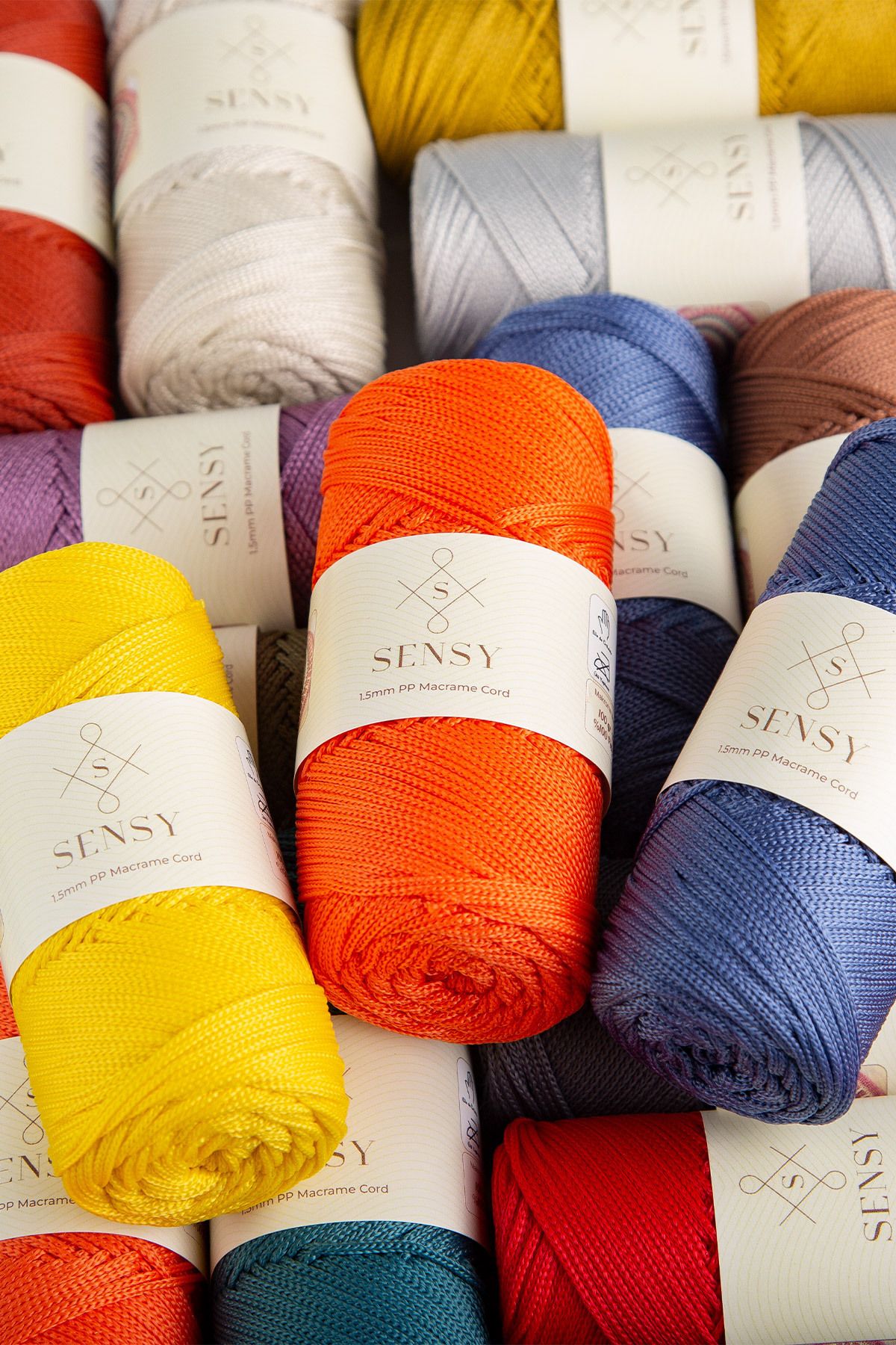 SENSY-1.5 Mm - 100 gr Polyester Macrame Thread Gray 150 M Polyester Macrame Thread Suppla Rope And Bag Thread 7