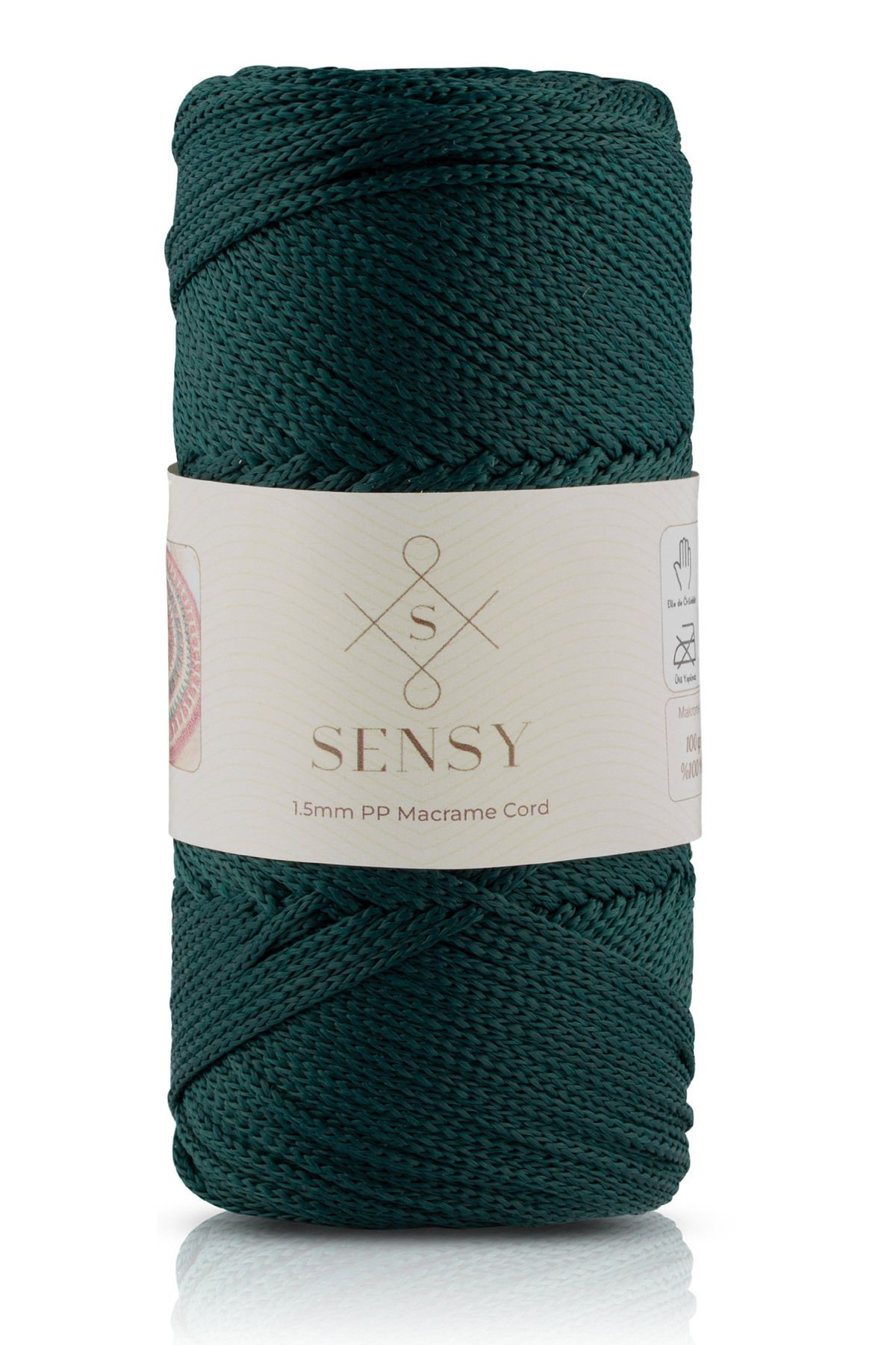 SENSY-1.5 Mm - 100 gr Polyester Macrame Thread Green 150 M Polyester Macrame Thread Suppla Rope And Bag Thread 1