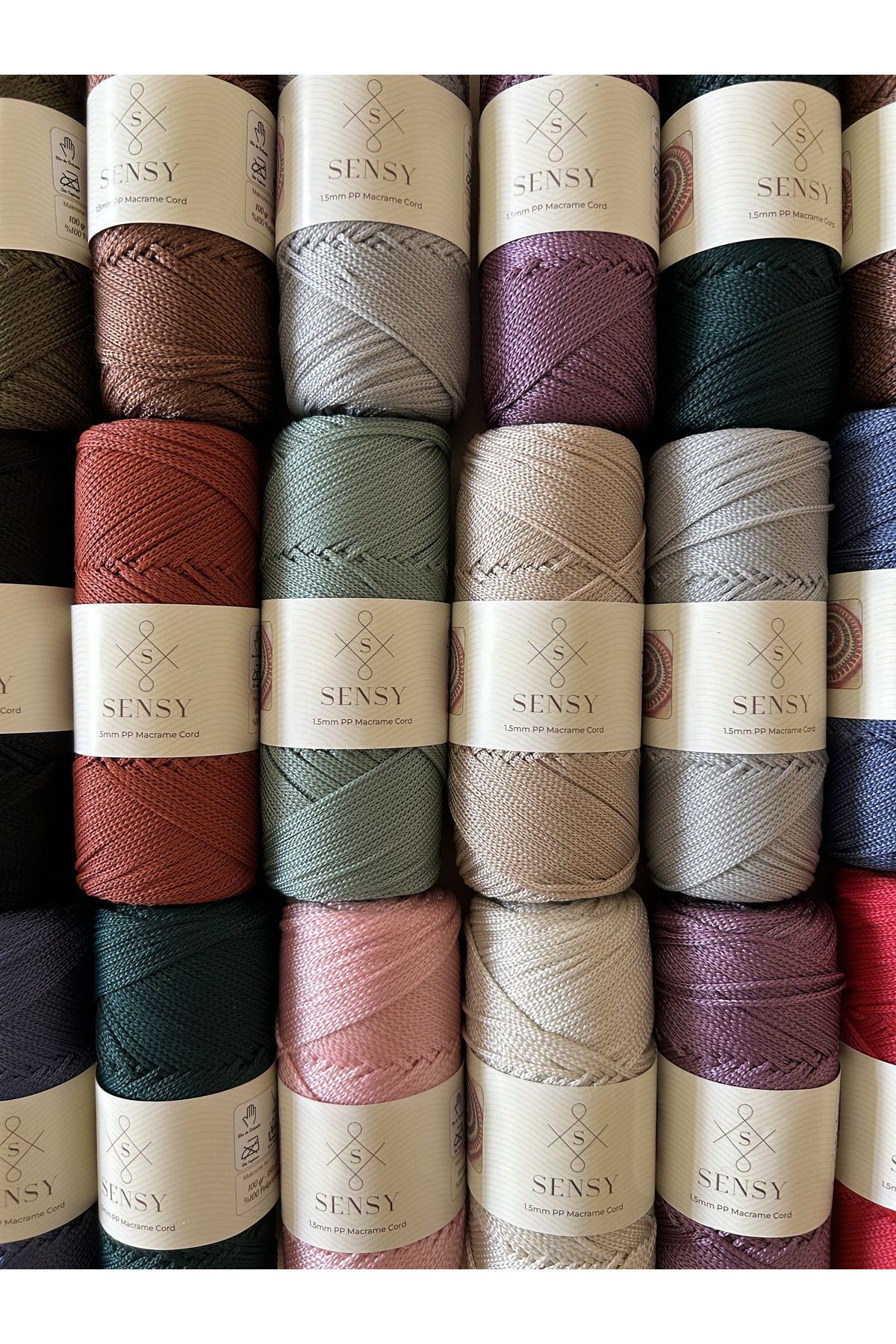 SENSY-1.5 Mm - 100 gr Polyester Macrame Thread Gray 150 M Polyester Macrame Thread Suppla Rope And Bag Thread 5