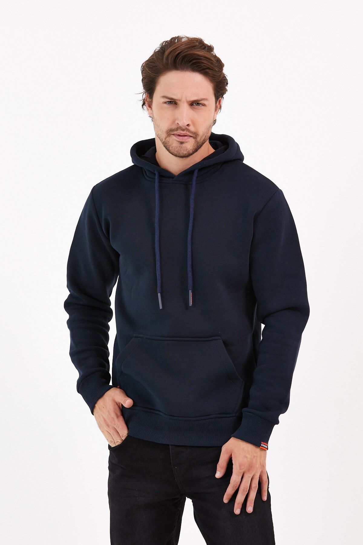 Dark blue cheap hoodie men