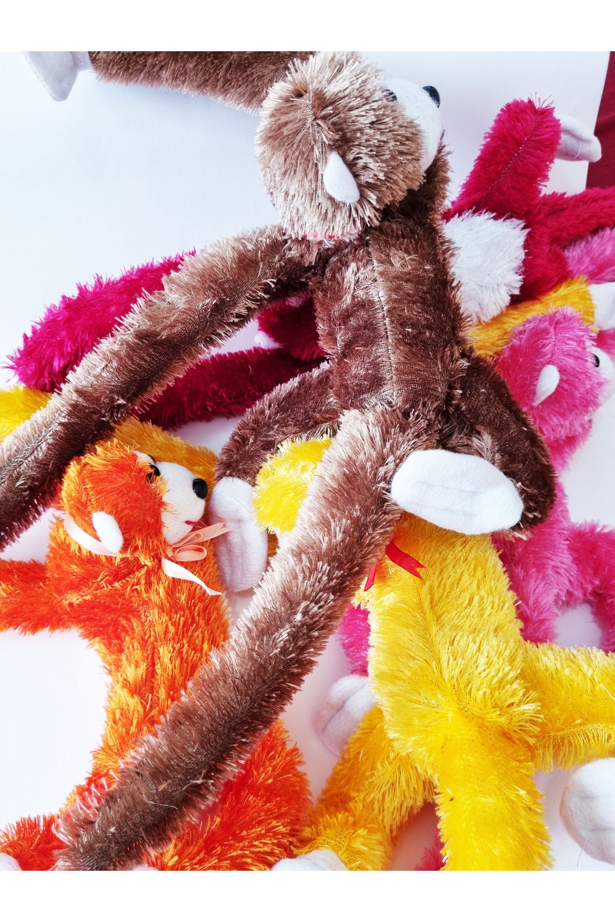 Modellino-Long Furry Plush Monkey Hugging Hands 70cm - Color Options 5
