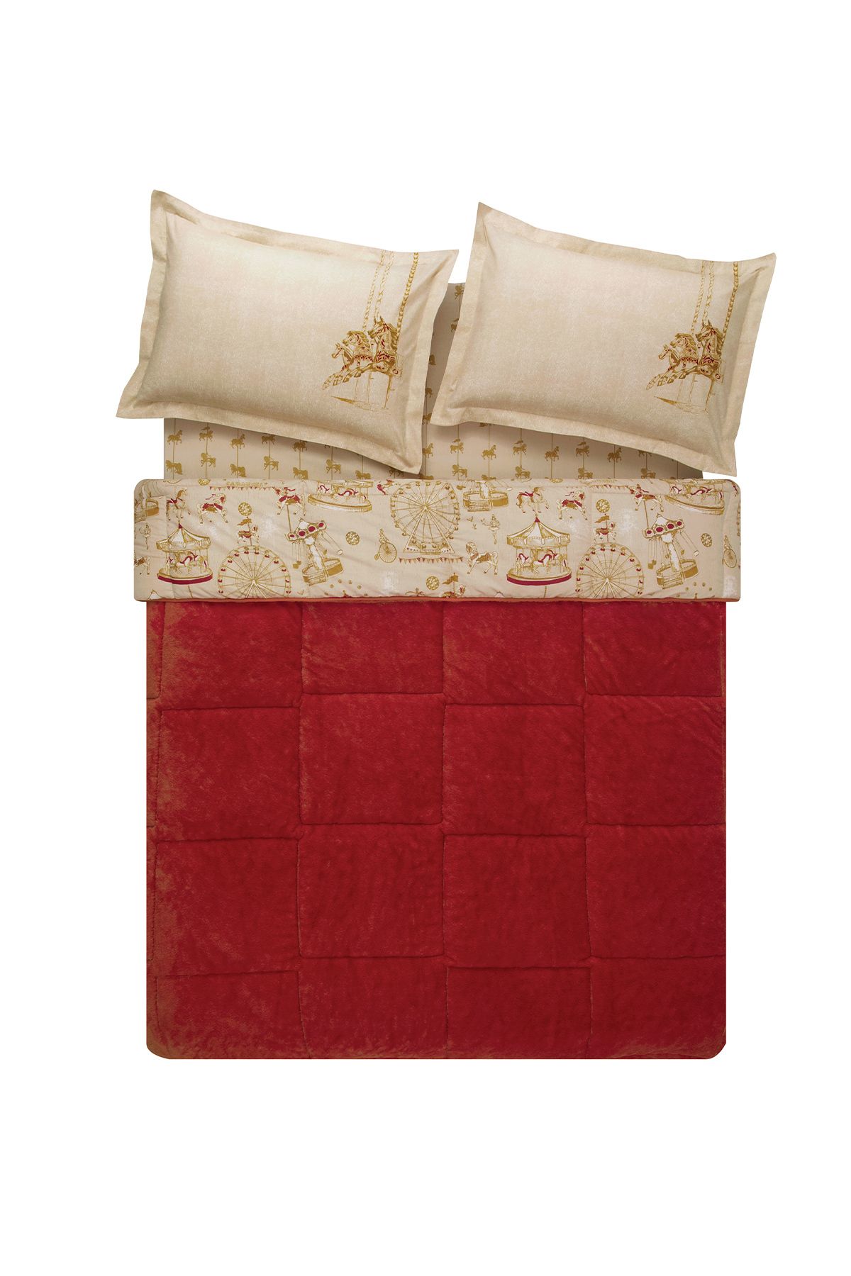 Puffy-Cremon Single Threefy Sleeping Set - Red 3