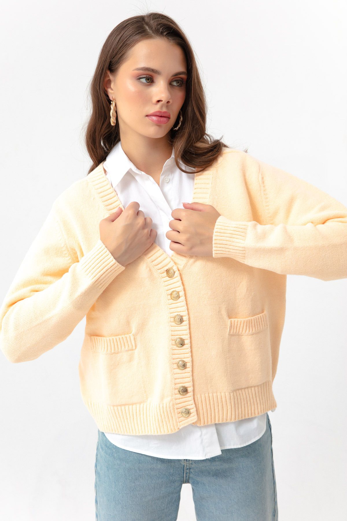 Gold cardigan best sale