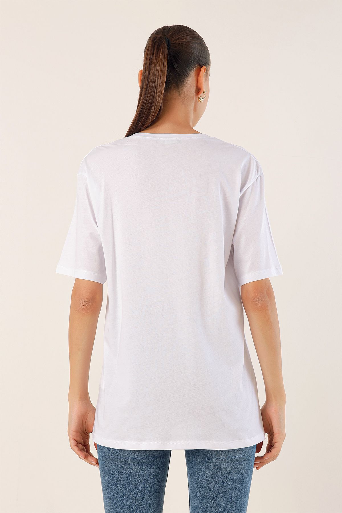 Bigdart تی شرت سایز بزرگ 4312 دوزی - سفید