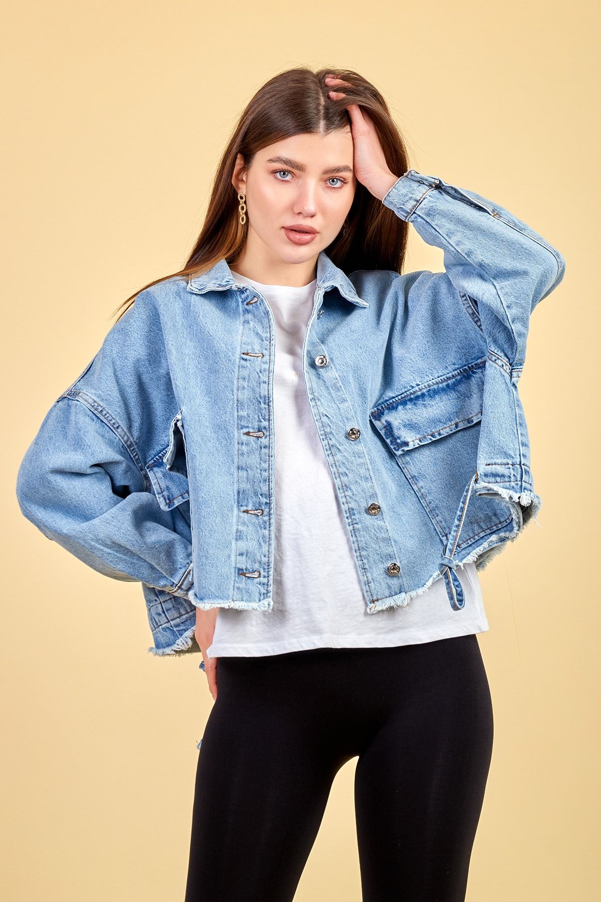 Denim jacket oversized womens 2025