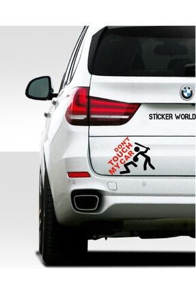 Arabama Dokunma-don't Touch My Car Sticker 15*12 Cm Kırmızı-beyaz DNT01