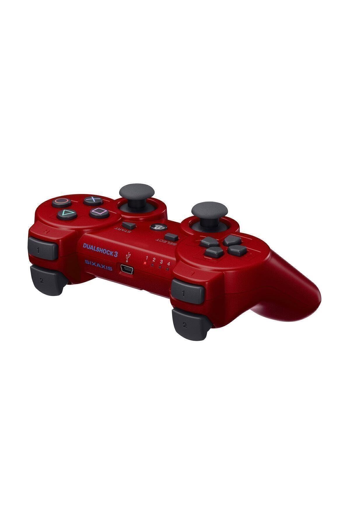 Kırmızı Ps3 Wireless Controller Oyun Kolu Joystick Ps3 2