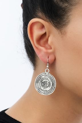 Spiral Gümüş Kaplama Küpe 11KP100021