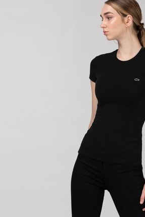 Kadın Regular Fit Bisiklet Yaka Siyah T-Shirt TF0641