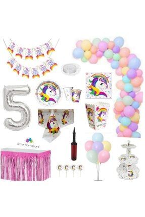 Unıcorn 8 Kişilik 5 Yaş Doğum Günü Part Seti Izmir Party Store DSGSDGSDG