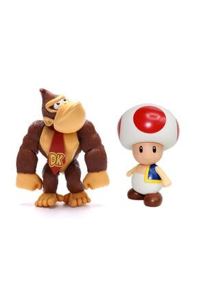 Co33102 Süper Mario Run Eklemli Koleksiyon Figür Oyuncak Seti Donkey Kong & Mantar Toad CO33102-DKT