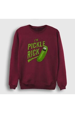 Unisex Bordo Pickle Rick And Morty Sweatshirt 204990tt