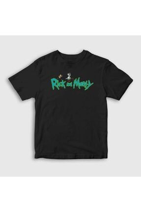 Unisex Çocuk Siyah Run Rick And Morty T-shirt 205488tt