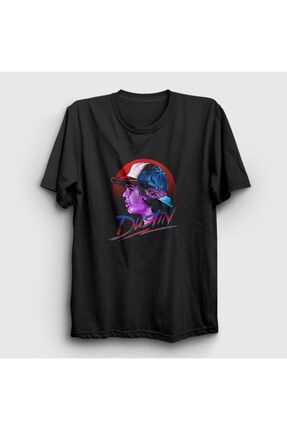 Unisex Siyah Dustin Stranger Things T-shirt 218382tt