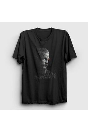 Unisex Siyah Ragnar V3 Vikings T-shirt 222383tt