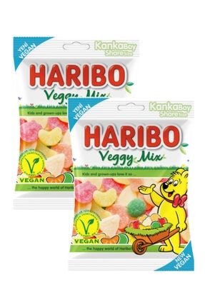 Vegan Yumuşak Şeker Jelibon Veggy Mix 80 Gr * 2 Kampanyalı 2'li Paket scharibovegan2likamp