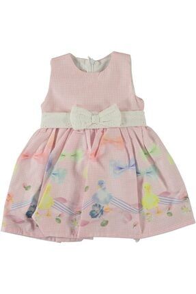 Kız Bebek Astarlı Elbise Civciv %100 Pamuk Colorful