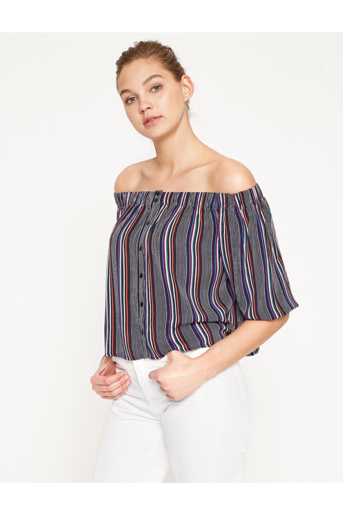 Koton Bluse Mehrfarbig Regular Fit Fast ausverkauft