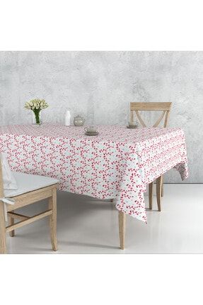 Kırmızı Çiçek Desenli Masa Örtüsü 140*180 cm MS0S908