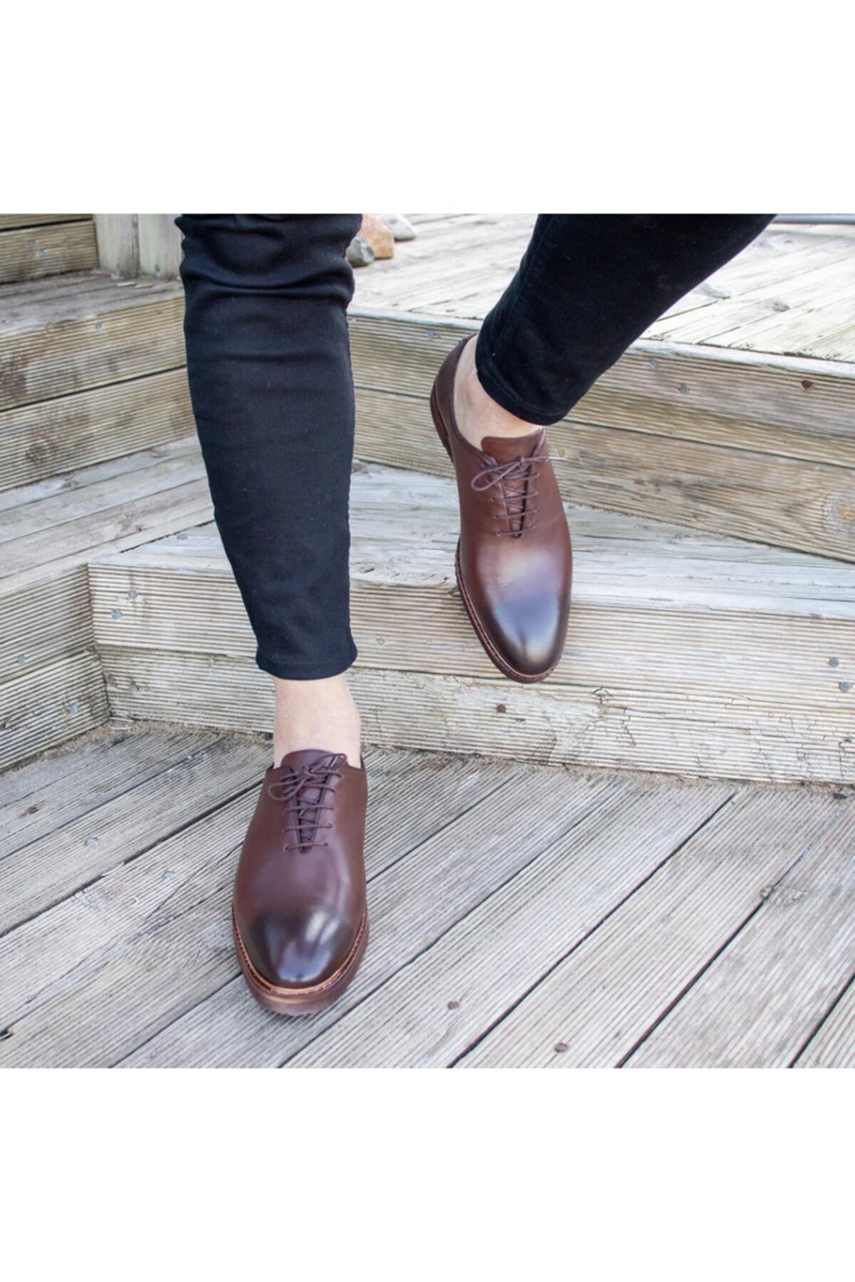 İBAY Eva Alvın Erkek Kahverengi Hakiki Deri Rahat Klasik Ayakkabı