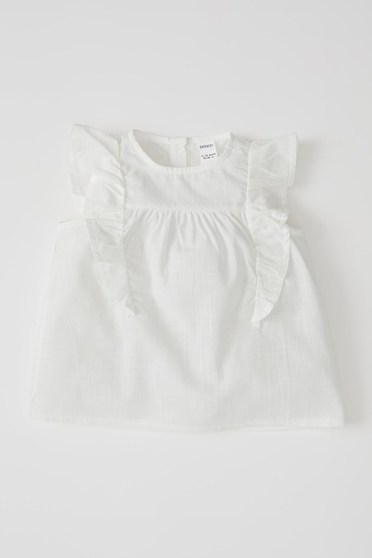 Kız Bebek Kolsuz Basic Pamuklu Gömlek U6259A221SM