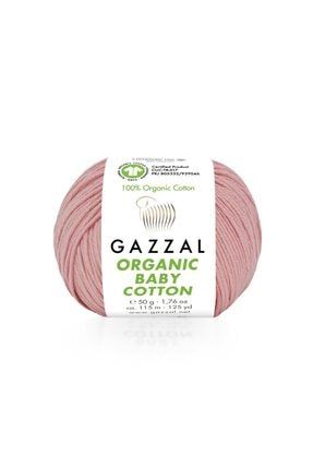 (5 Adet) Organic Baby Cotton %100 Pamuk El Örgü Ipliği 5x50 Gr 425-pembe GAZ0001