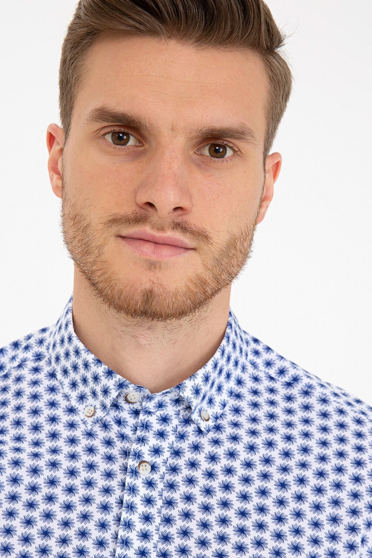 پیراهن مردانه آبی سرمه ای پیرکاردین | G021SZ004.000.1206898 اورجینال - تصویر 2